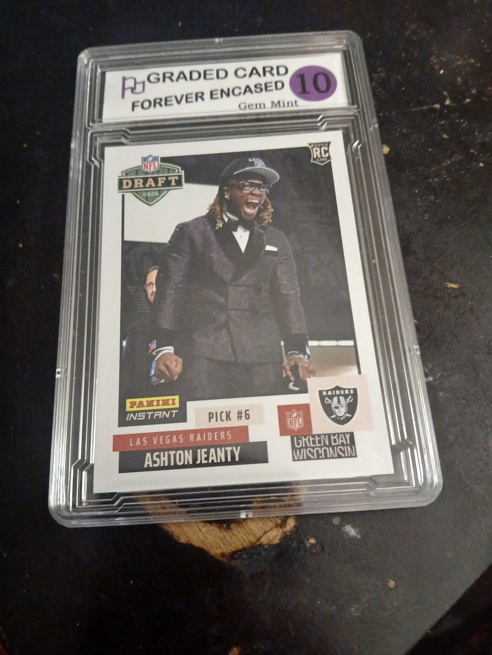 Forever Encased Graded Ashton Jeanty Rookie Card - Black/Silver